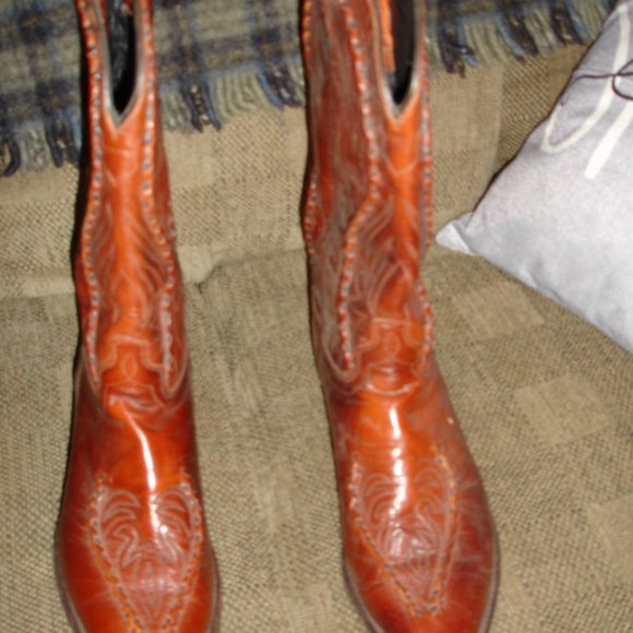 J. Chisholm Shoes J Chisholm Vtg Handcrafted Western Boots Size 1 D